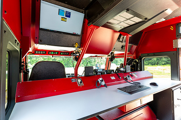 Crew Cab Interior of Non-Walk-In Rescue Fire Truck