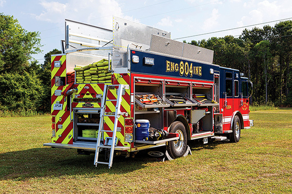 Pierce custom fire truck equipment compartmentation